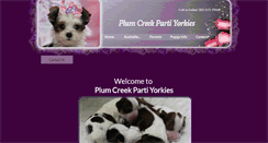 Desktop Screenshot of plumcreekpartiyorkies.com