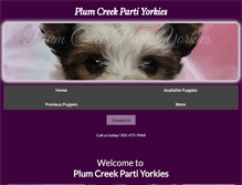 Tablet Screenshot of plumcreekpartiyorkies.com